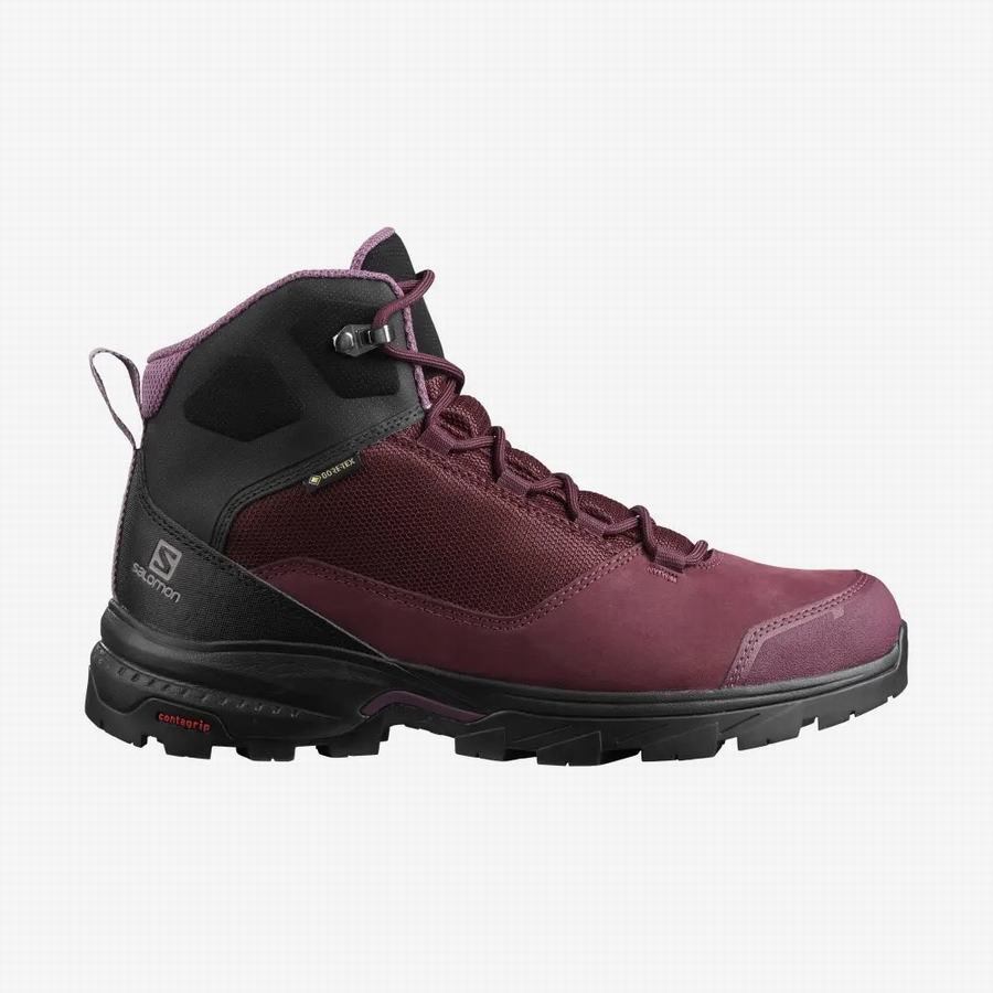 Salomon Outward Gore-tex Vandrestøvler Dame Bordeaux [GUK9096KV]